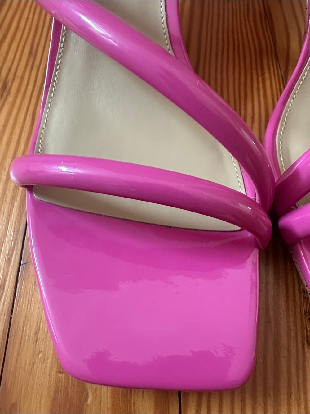 Michael Kors Pink Strappy Patent Kitten Heel Sandals - Picture 3 of 16